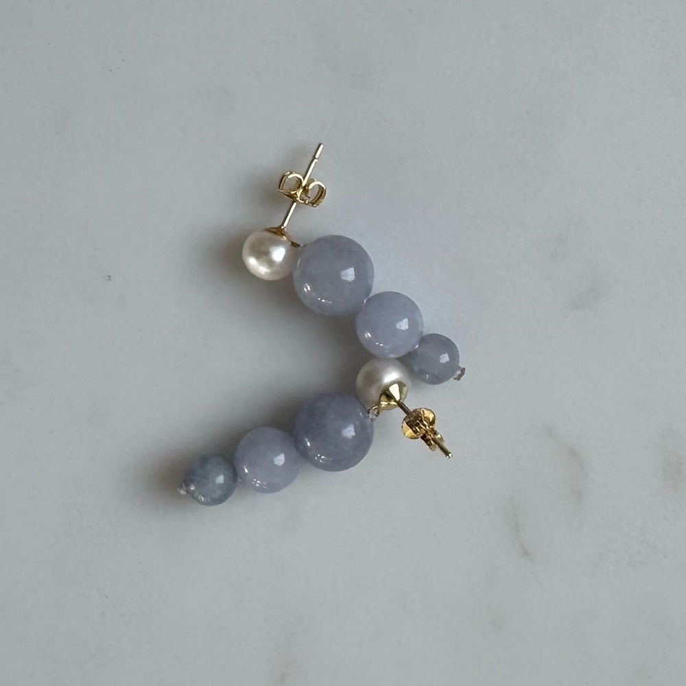 NWOT Tuckernuck Aquamarine and Pearl Earrings
